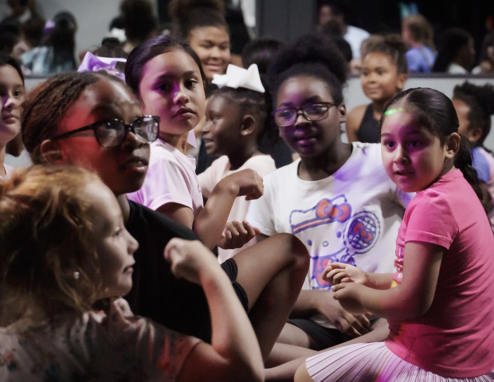 Young Category 5 athletes gathered together at camp